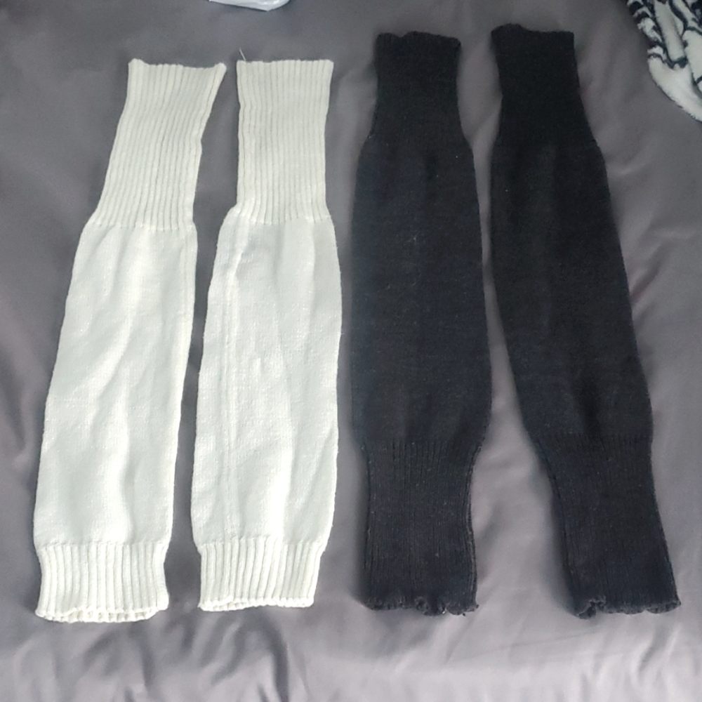 2 pairs knit leg warmers